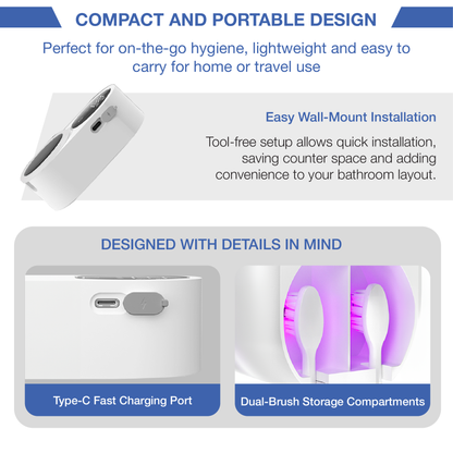 Desired Shop™ Smart Solar Toothbrush Holder & Squeezer 3 in 1